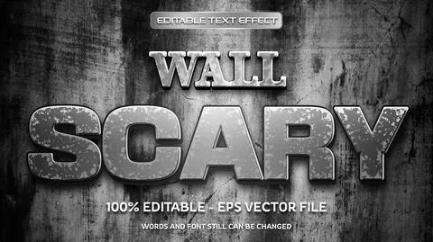 Editable text effect with natural stone background Stock Illustration