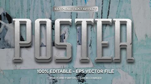 Editable text effect with natural stone background Stock Illustration