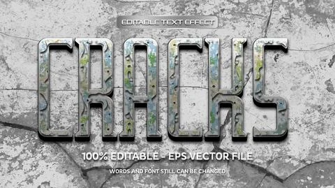 Editable text effect with natural stone background Stock Illustration