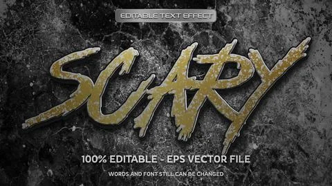 Editable text effect with natural stone background Stock Illustration