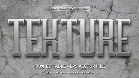 Editable text effect with natural stone background Stock Illustration