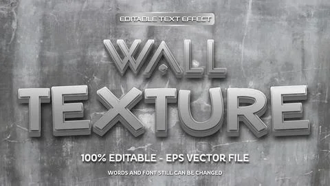 Editable text effect with natural stone background Stock Illustration