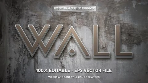 Editable text effect with natural stone background Stock Illustration