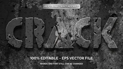 Editable text effect with natural stone background Stock Illustration