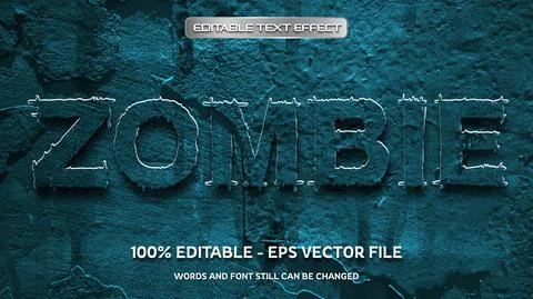 Editable text effect with natural stone background Stock Illustration