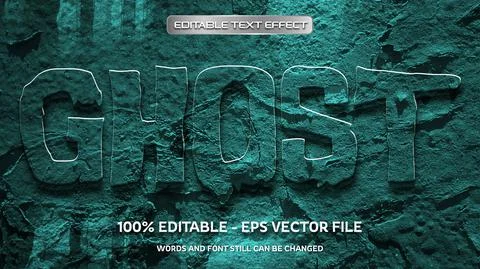 Editable text effect with natural stone background Stock Illustration