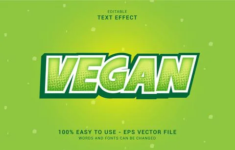 Editable text effect, Natural Vegan style Illustrazione stock