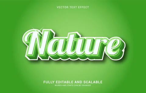 Editable text effect, Nature style Illustrazione stock