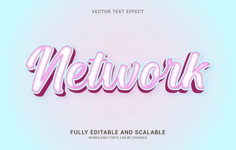 Editable text effect, Network style Stock Illustration