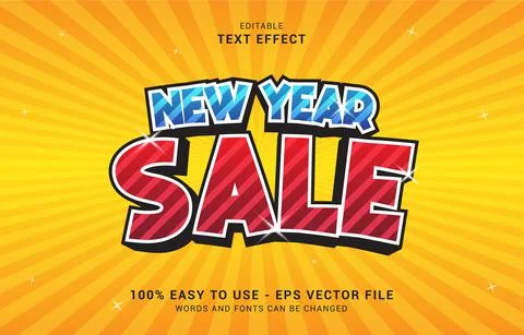 Editable text effect, New Year Sale style Illustrazione stock