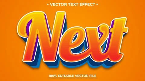 Editable text effect Next Colorful Gradient Bold template style premium vecto イラスト素材