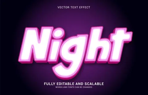 Editable text effect, Night style Stock Illustration