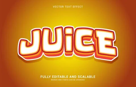 Editable text effect, Orange Juice style Stock Illustration