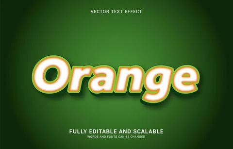 Editable text effect, Orange style Stock Illustration
