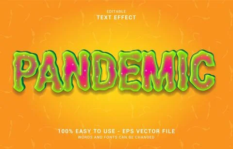 Editable text effect, Pandemic style Stock Illustration