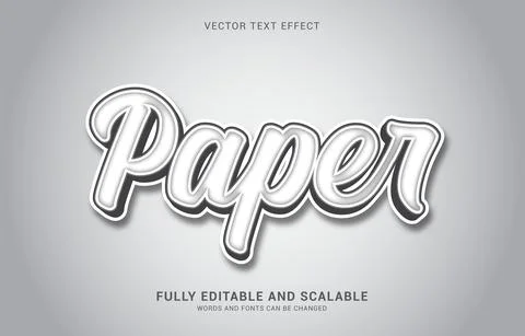 Editable text effect, Paper style Stock Illustration