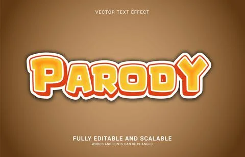 Editable text effect, Parody style Stock Illustration