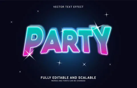 Editable text effect, Party style Stock Illustration