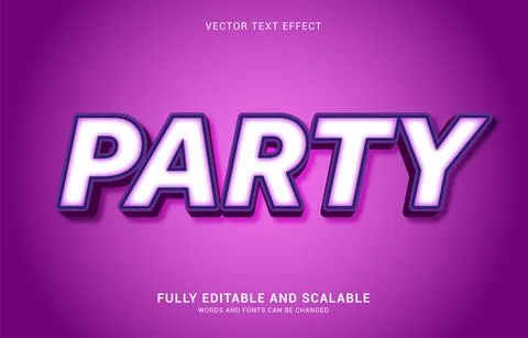 Editable text effect, Party style Stock Illustration