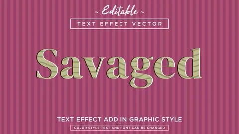 Editable text effect with pattern style text effect Stock Illustration