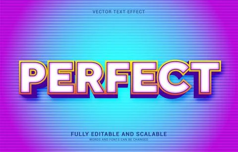 Editable text effect, Perfect style Illustrazione stock