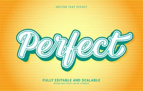 Editable text effect, Perfect style Illustrazione stock