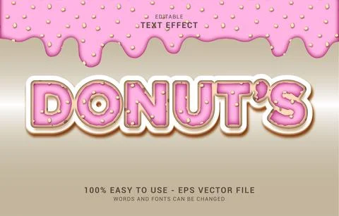 Editable text effect, Pink Donut style Stock Illustration