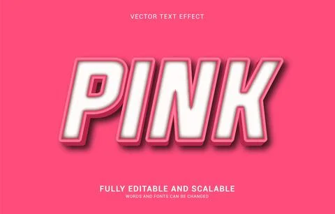Editable text effect, Pink style Stock Illustration