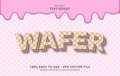Editable text effect, Pink Wafer style Stock Illustration