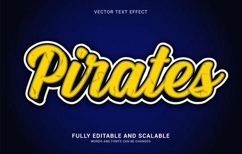 Editable text effect, Pirates style Stock Illustration