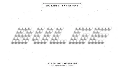 Editable Text Effect Pixel Dot Matrix and Clean White color Style Stock Illustration