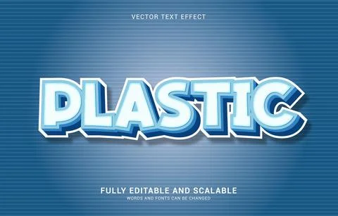 Editable text effect, Plastic style Stock Illustration