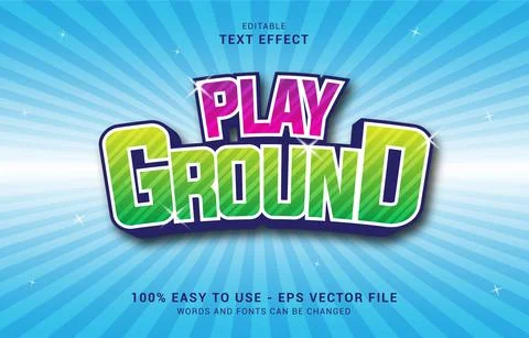 Editable text effect, Play Ground style Stock Illustration