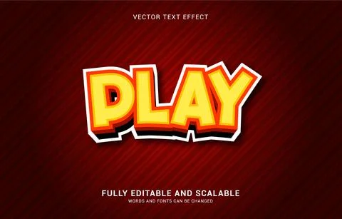 Editable text effect, Play style Stock Illustration
