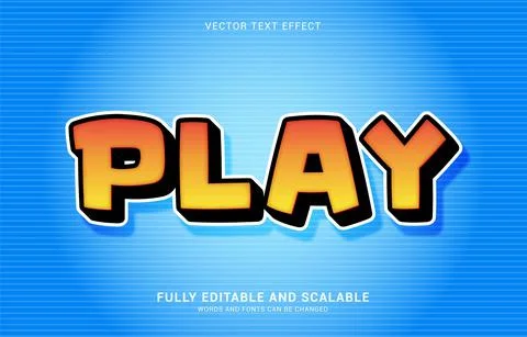 Editable text effect, Play style Stock Illustration