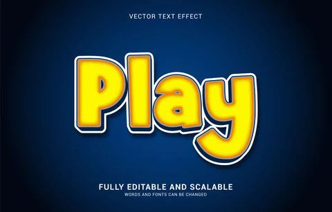 Editable text effect, Play style Illustrazione stock