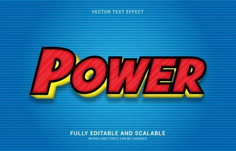 Editable text effect, Power style Stock Illustration