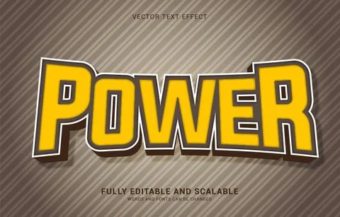 Editable text effect, Power style Stock Illustration