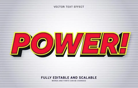 Editable text effect, Power style Stock Illustration