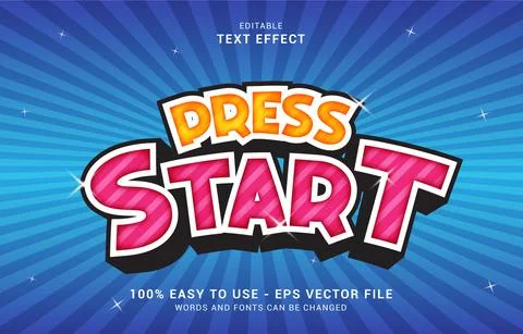 Editable text effect, Press Start Game style Stock Illustration