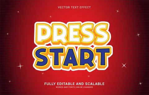 Editable text effect, Press Start style Stock Illustration