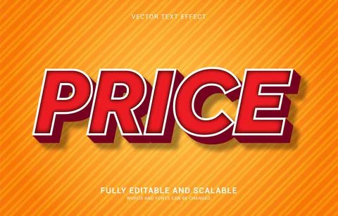 Editable text effect, Price style Illustrazione stock