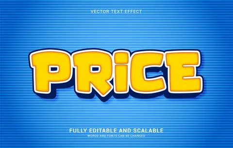 Editable text effect, Price style Stock Illustration