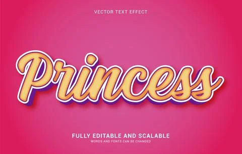 Editable text effect, Princess style Stock Illustration