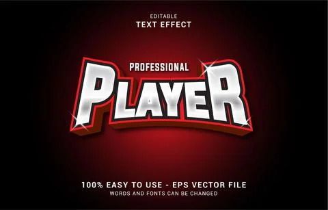 Editable text effect, Professional Player style Illustrazione stock