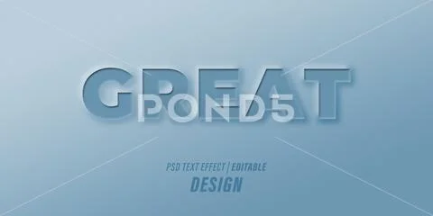 Editable Text effect PSD template with 3d papercut effects and vintage pastel co PSD Template