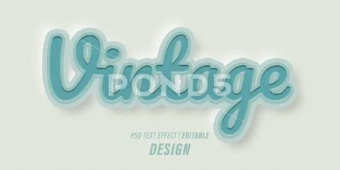 Editable Text effect PSD template with 3d papercut effects and vintage retro-the PSD-Vorlage