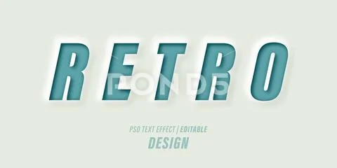Editable Text effect PSD template with 3d papercut effects and vintage retre PSD-Vorlage