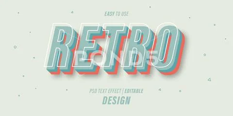 Editable Text effect PSD template with 3d papercut effects and vintage retre PSD Template