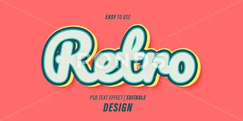 Editable Text effect PSD template with 3d papercut effects and vintage retre PSD-Vorlage